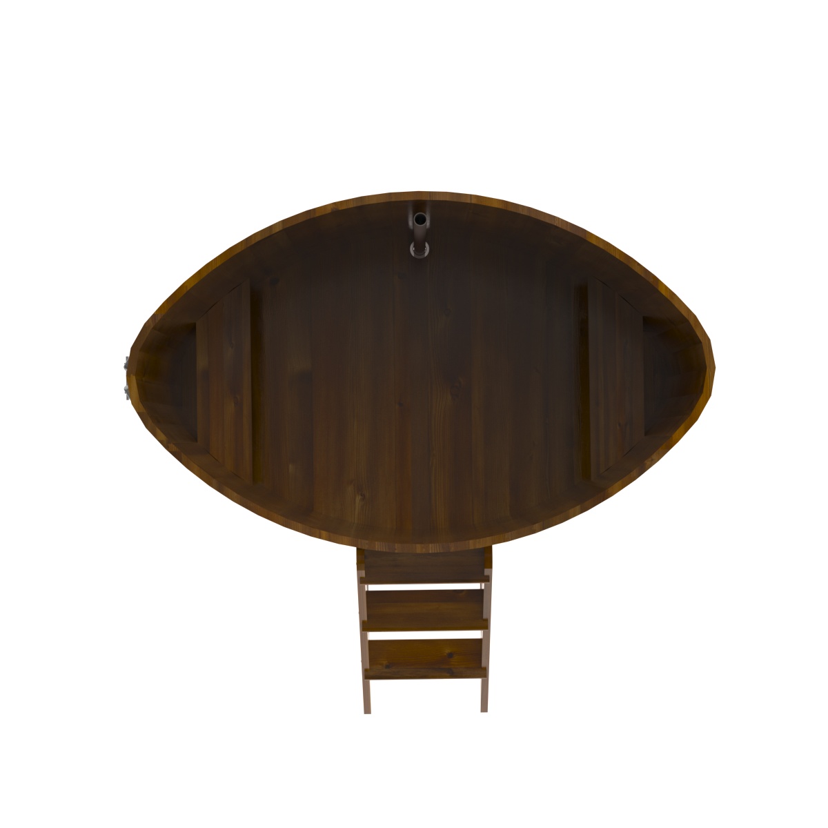 2293 Купель овальная из лиственницы Рустик 1,08х1,75х1,4 морёная Alyarus  - Вид №5