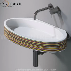 L015T1RPV4.430 Подвесная раковина настенная овальная A. e T. Italia P35 белая