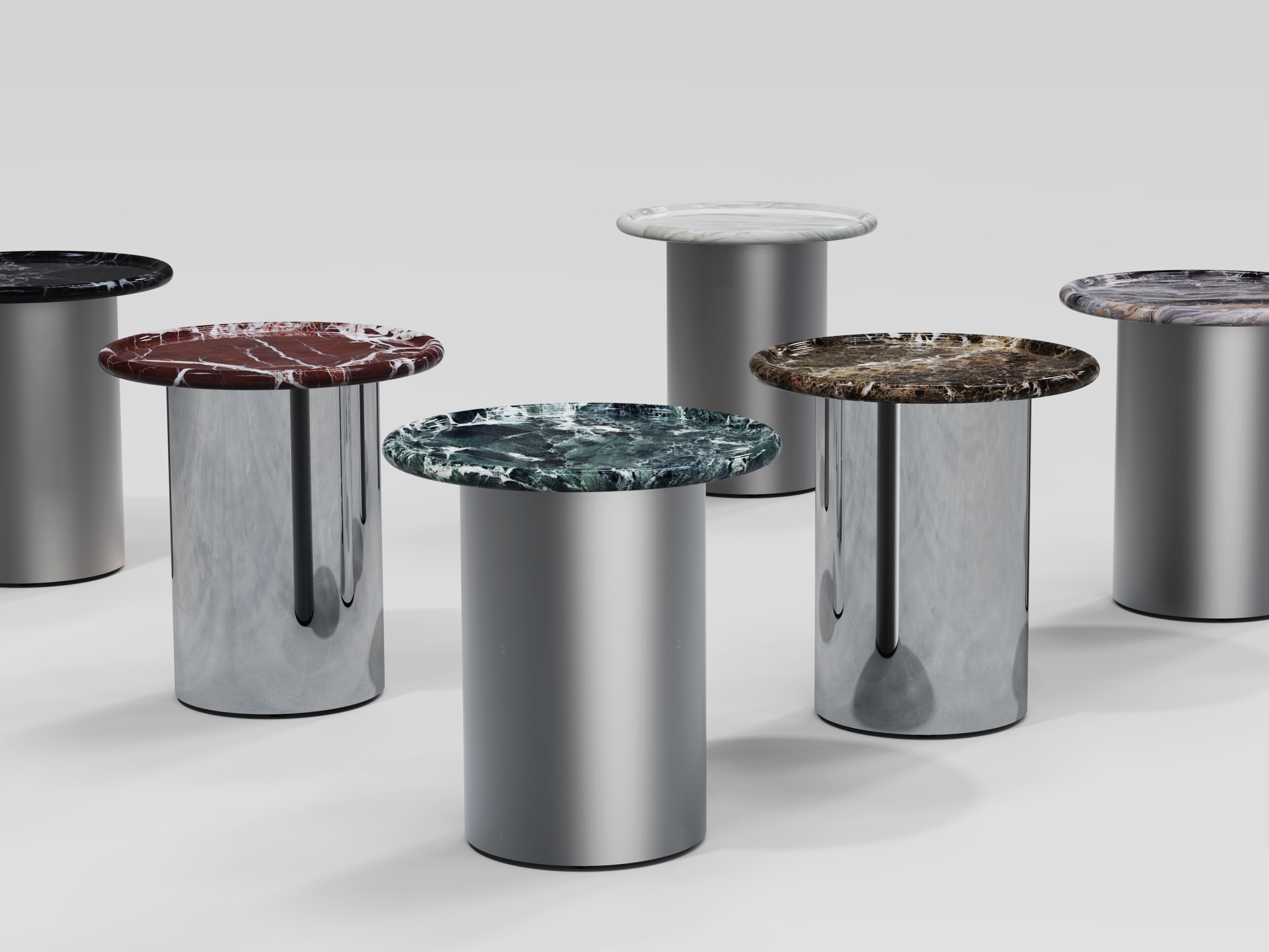 Круглый журнальный столик из мрамора и нержавеющей стали Secolo ORBITAE ARCH-00095817 - Вид №3