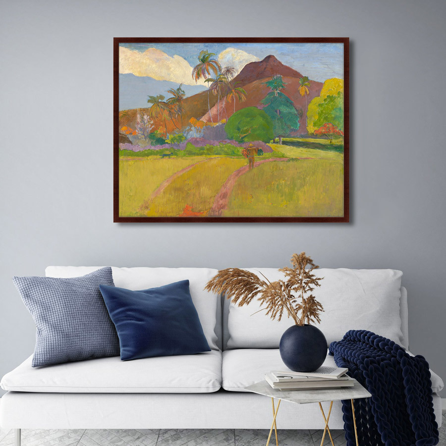 Картина в раме 130х102 см Tahitian Landscape, 1891г. КАРТИНЫ В КВАРТИРУ  264290 Бежевый;голубой;зеленый;разноцветный  - Вид №2