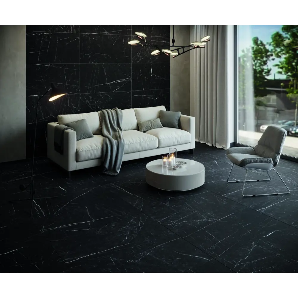 Керамогранит Estima RL03 80x80 см 1.28 м² неполированный цвет черный 86340309 STLM-2119412 Royal