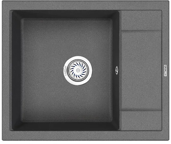 6002, ГРАФИТ (ЧЁРНО-СЕРЫЙ), кухонная мойка, кварц