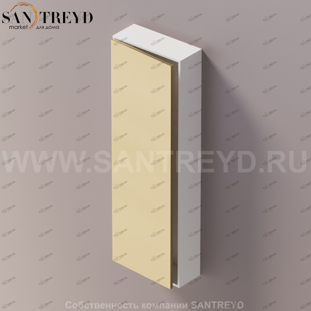 LIFT Модульный шкаф 120 см с левой дверью на доводчиках. Модули могут располагаться горизонтально и вертикально. Отделка: белая краска и бронза. AMOB054NRLZSX Agape