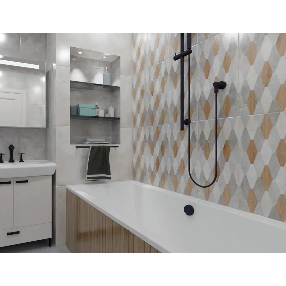 Настенная плитка НЕФРИТ-КЕРАМИКА Эни серый 30х60 см 89232592 STLM-0943664 - Вид №6