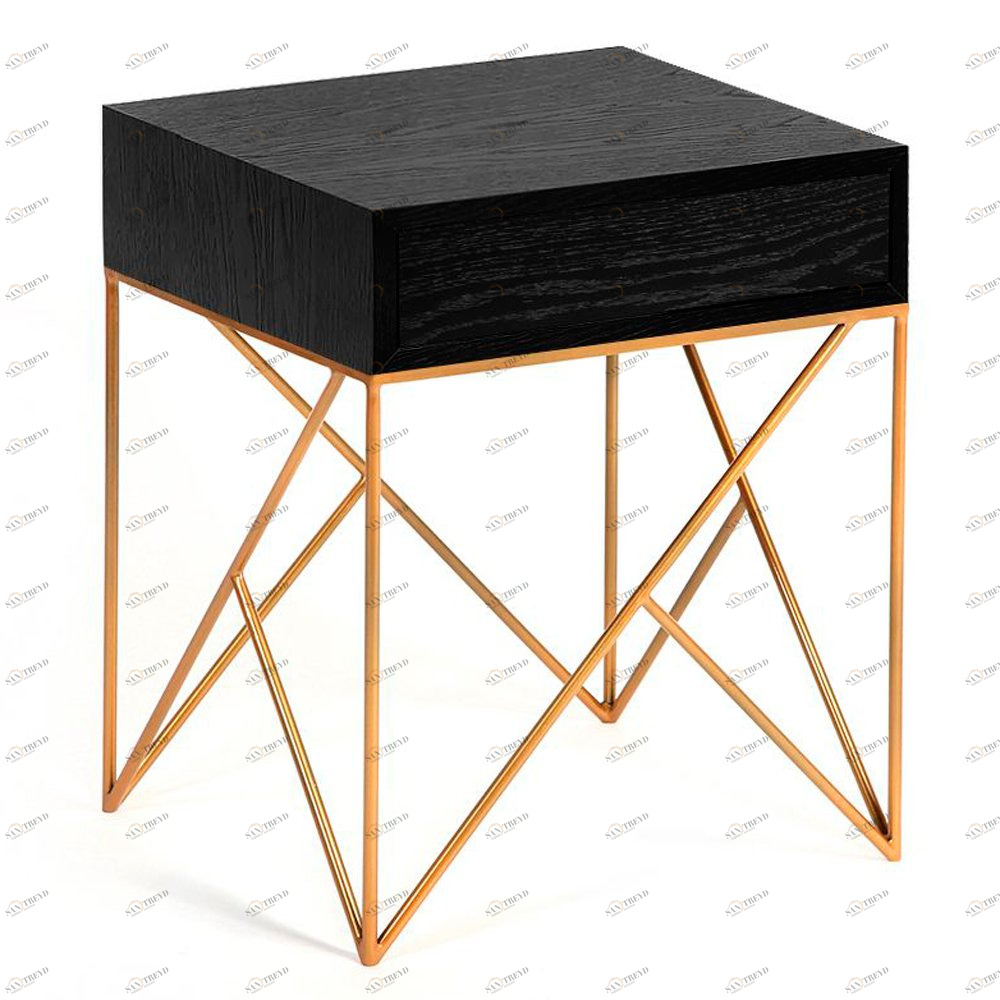 Тумбочка прикроватная для спальни с ящиком черная Prince INTELLIGENT DESIGN  260690 Черный 