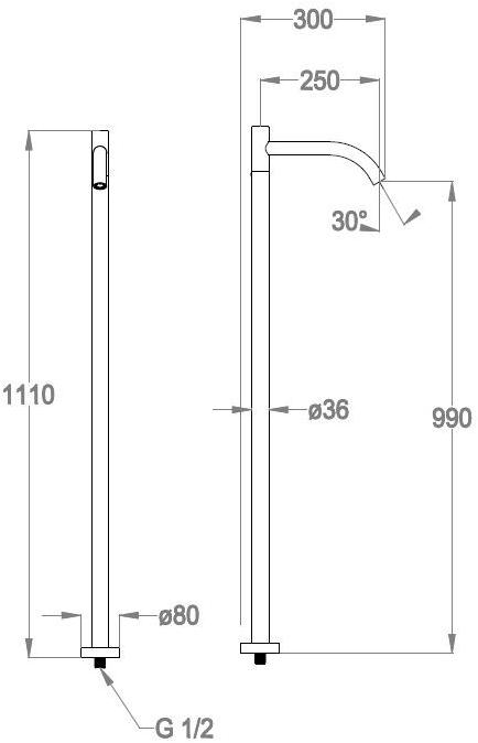 Fir Italia Напольный излив Cleo 84 8443004 - Вид №1