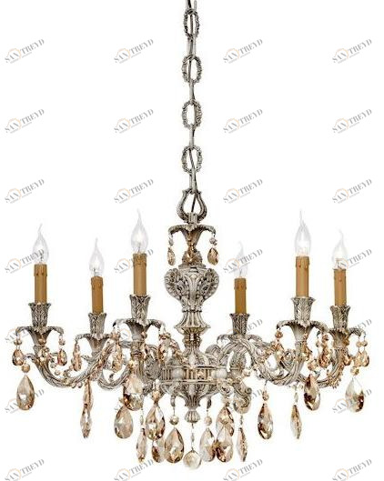 Possoni Illuminazione Антикварная люстра из белого / золота с кристаллами swarovski® Veronique 796/6-sw/gs 