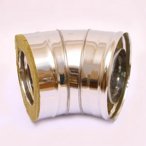 Сэндвич-колено 135" Ferrum Ф180х280 нержавеющая сталь (430/0,5мм)