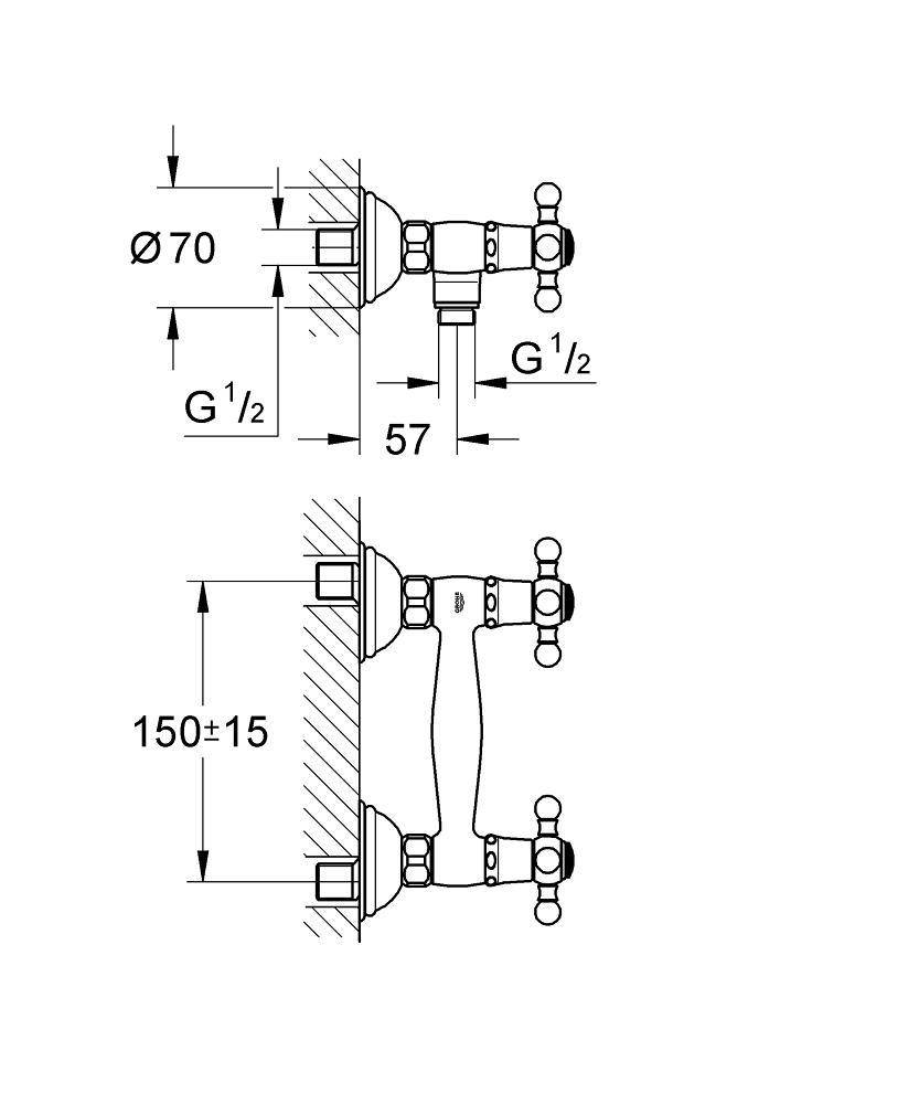 26000000 Смеситель для душа Grohe Sinfonia хром - Вид №1