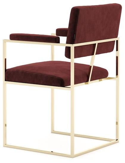 Domkapa Бархатный стул с подлокотниками и стальной конструкцией Gram Dhj21  - Вид №3