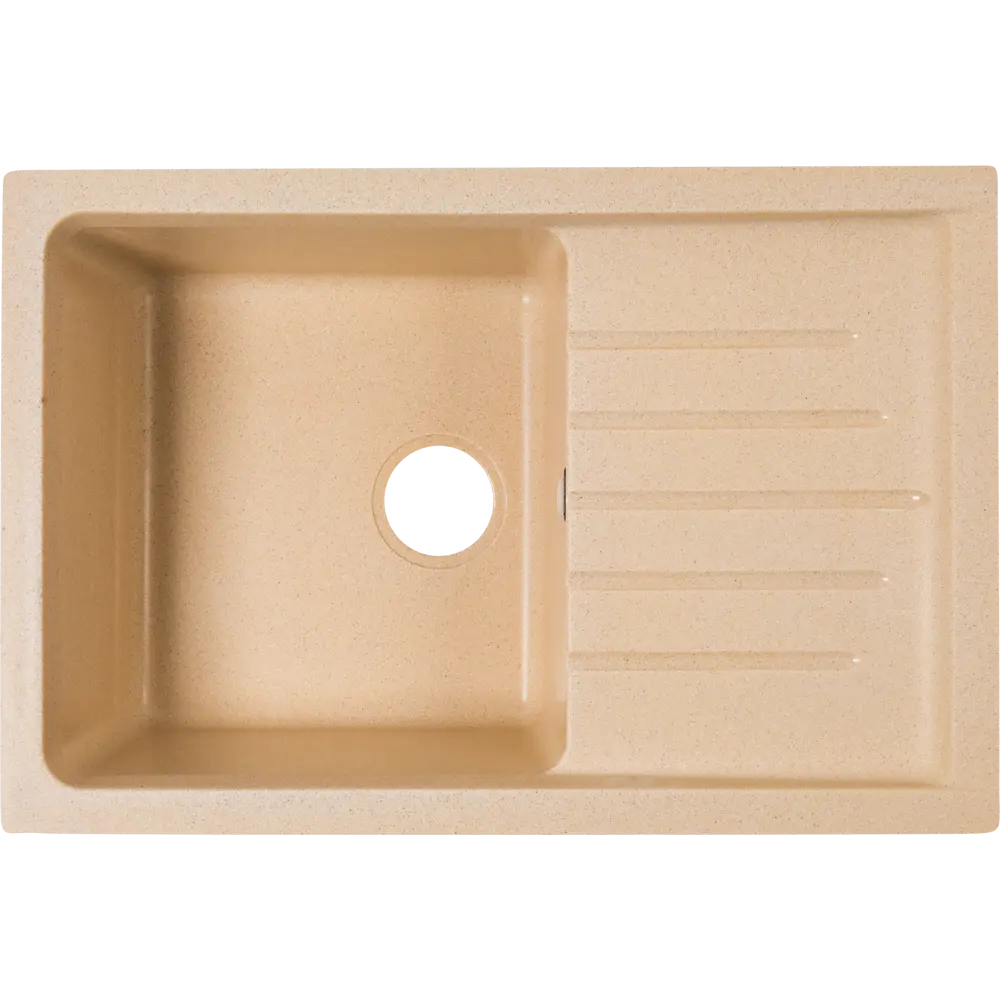 Мойка врезная Эко-М М-09 прямоугольная 76x50 см глубина 20 см мрамор цвет бежевый STLM-2199046 - Вид №1