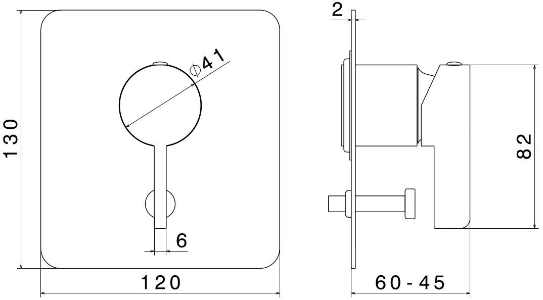 newform Смеситель для душа, однорычажный, с переключателем Blink chic 71070e - 71170e - Вид №2