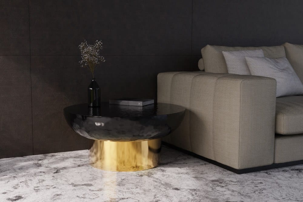 Журнальный столик из стекловолокна и латуни GANSK LOTUS ARCH-00036692 - Вид №6