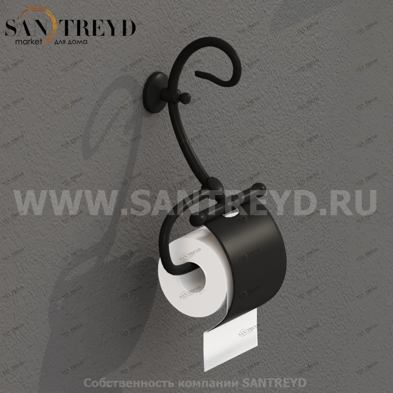 PA041 Держатель для туалетной бумаги 24 см цвет Черный Globo Paestum Италия Ceramica Globo