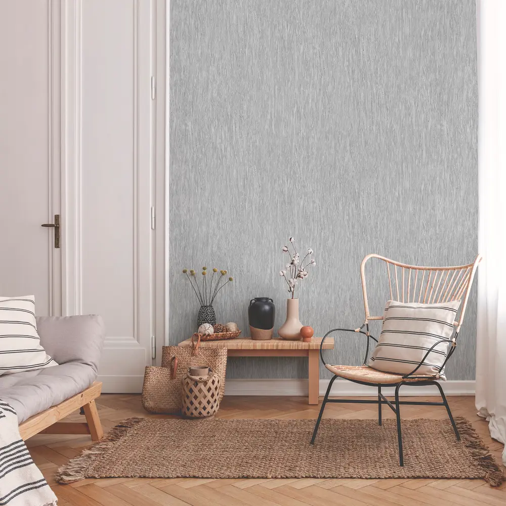 Флизелиновые обои ELYSIUM Рейки серые с текстурой дерева 87769433 Рейки фон STLM-0075662 - Вид №2