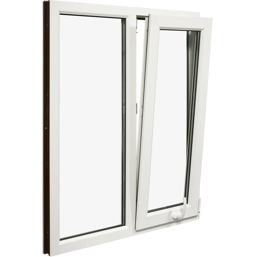 Пластиковое окно ПВХ VEKA двустворчатое 1170x1200 мм (ВхШ) однокамерный стеклопакет белый STLM-2136382 - Вид №2