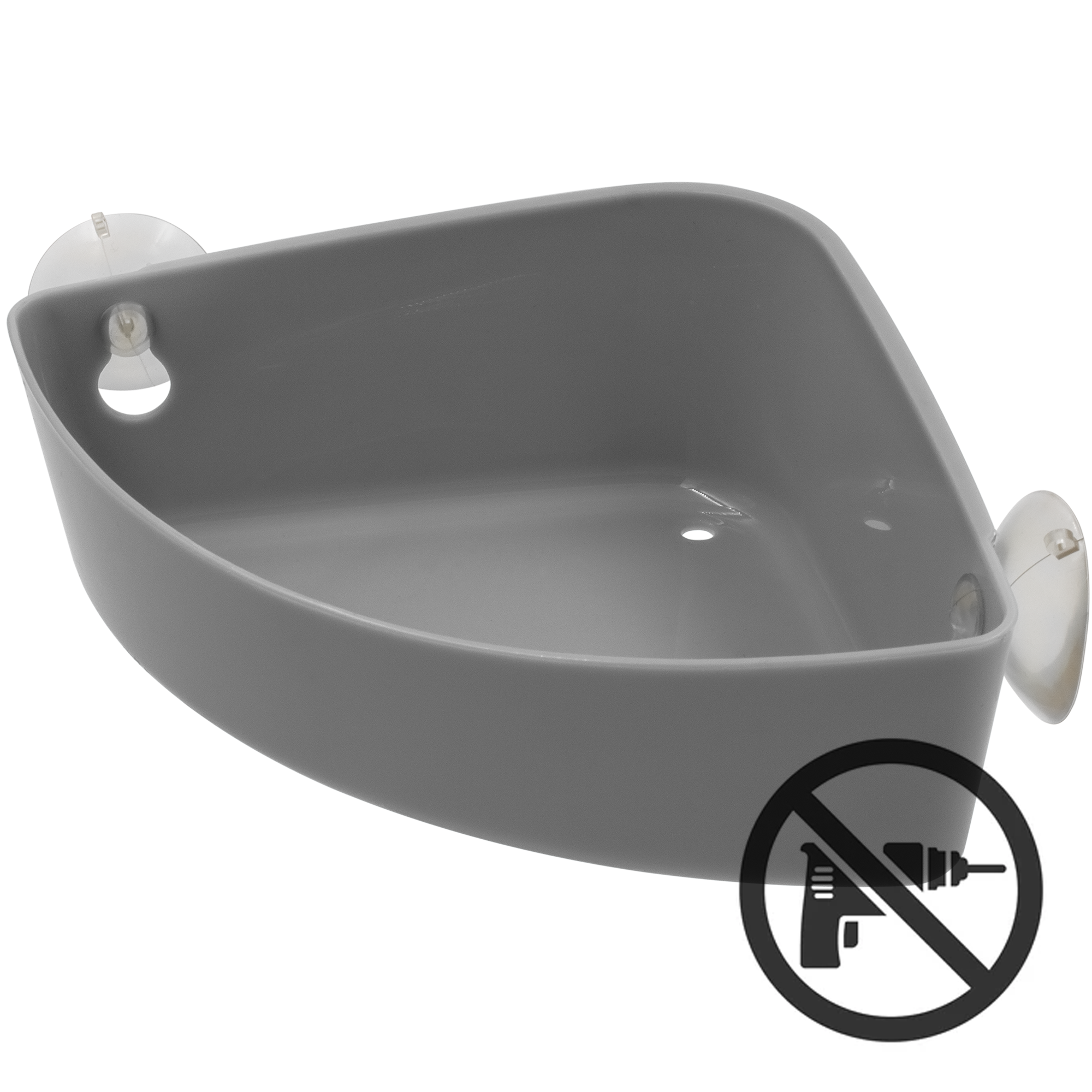 Santreyd Krita — угловая полка для ванной с присосками, серый дымчатый 82486014 STLM-0028224