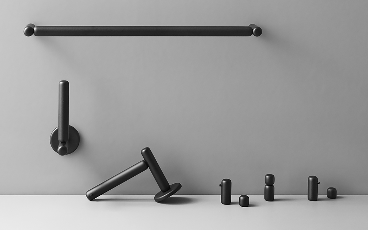 128001R8001 Крючок Pebble, большой, черныйd line Bjarke Ingels Group  - Вид №1