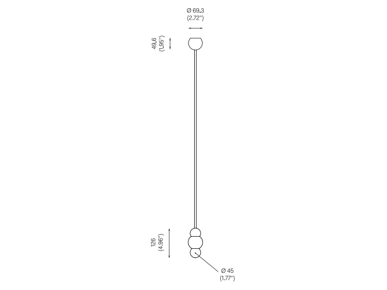 Латунный светодиодный подвесной светильник Michael Anastassiades Шаровой светильник ARCH-00139659 - Вид №6