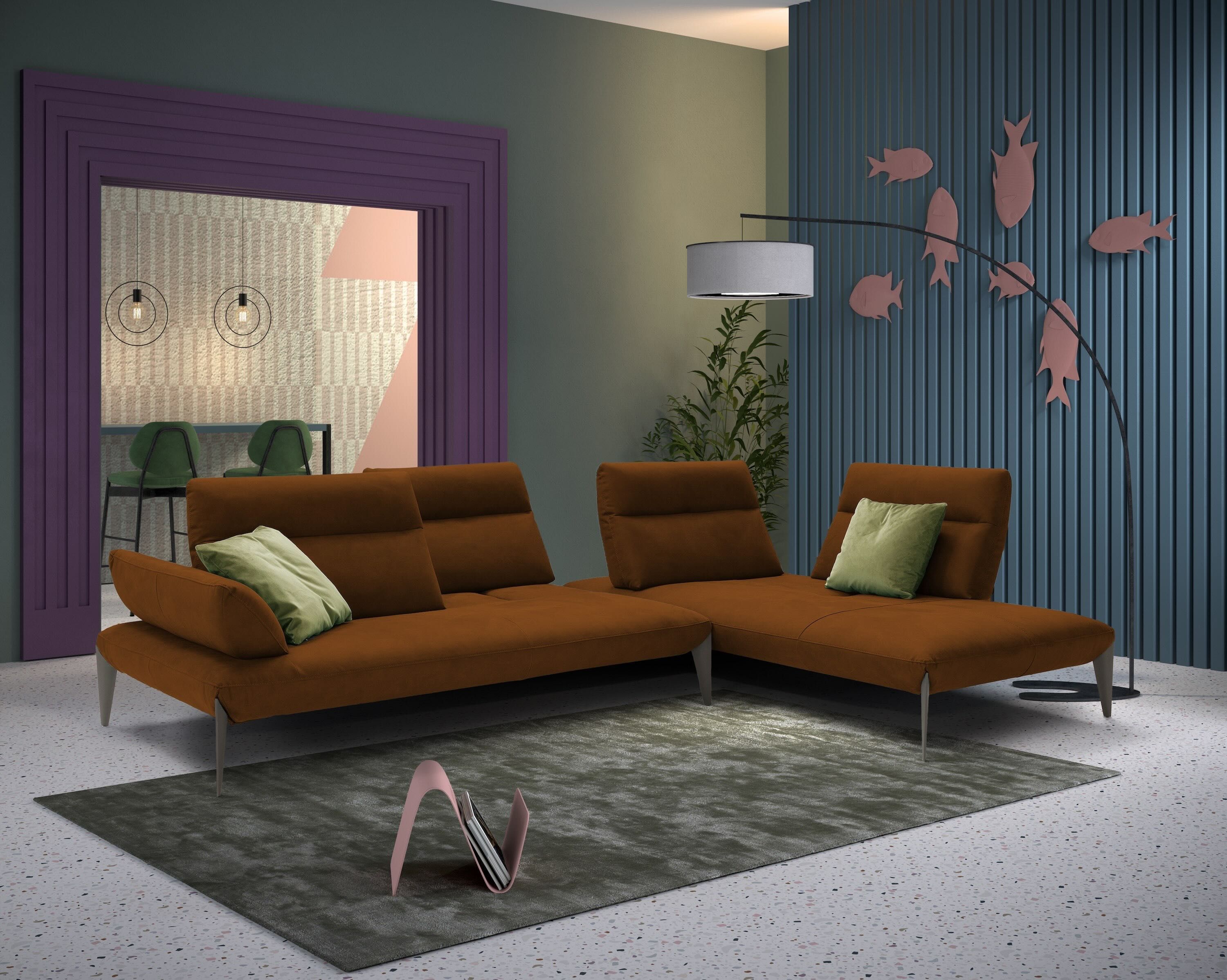 Кожаный диван с полуостровом Sofanella Лацио ARCH-00006780 - Вид №1