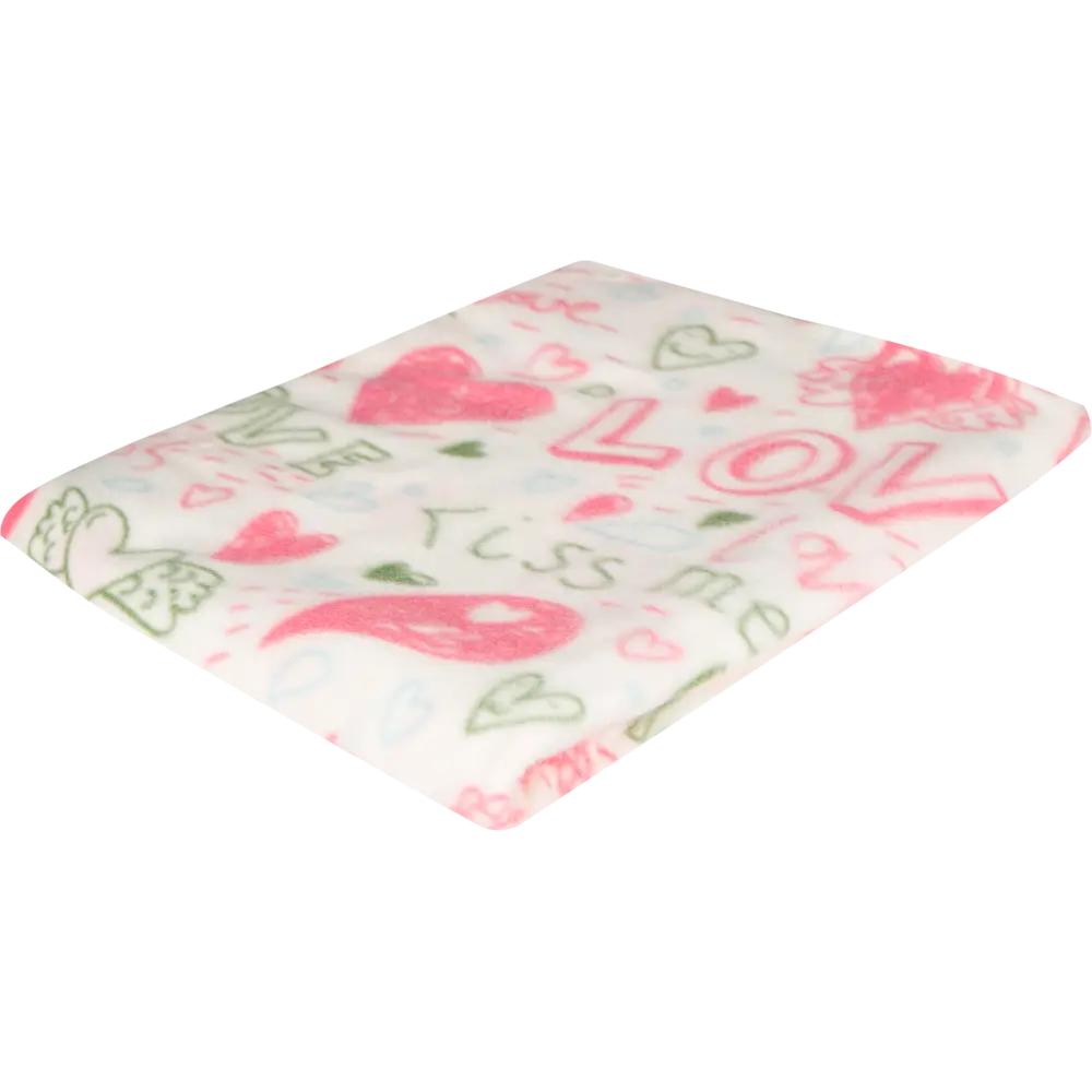 Плед «Kiss», 130х170 см, флис, цвет розовый BELEZZA STLM-2020710