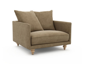 Бархатное кресло с подлокотниками