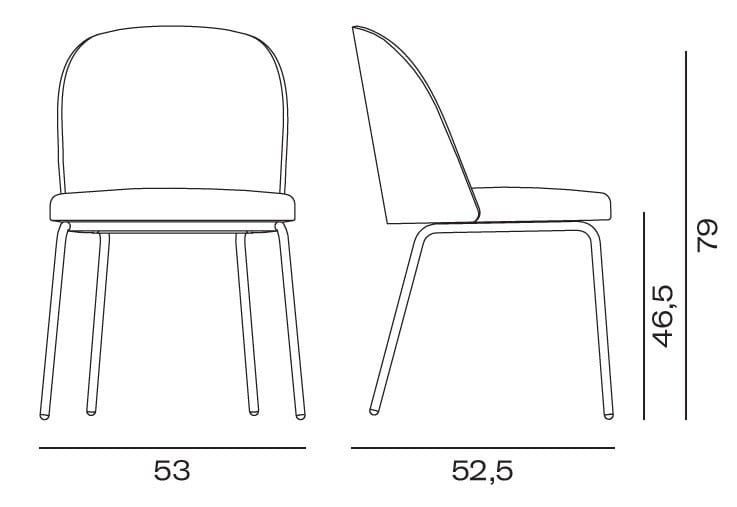Стул с корпусом из ясеня и металлическими ножками Vergés Cistell Slim ARCH-00013738 - Вид №4