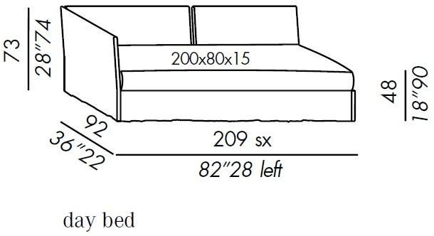 Meridiani Мягкая кушетка из ткани Fox sun-id-1363742 - Вид №7