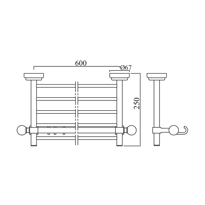 AQN-CHR-7781 Полка с крючками для полотенец Jaquar Queen's Santreyd  - Вид №1