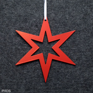 STERN1KR Poinsettia centauri-2, 6-конечная, красная с порошковым покрытием PHOS