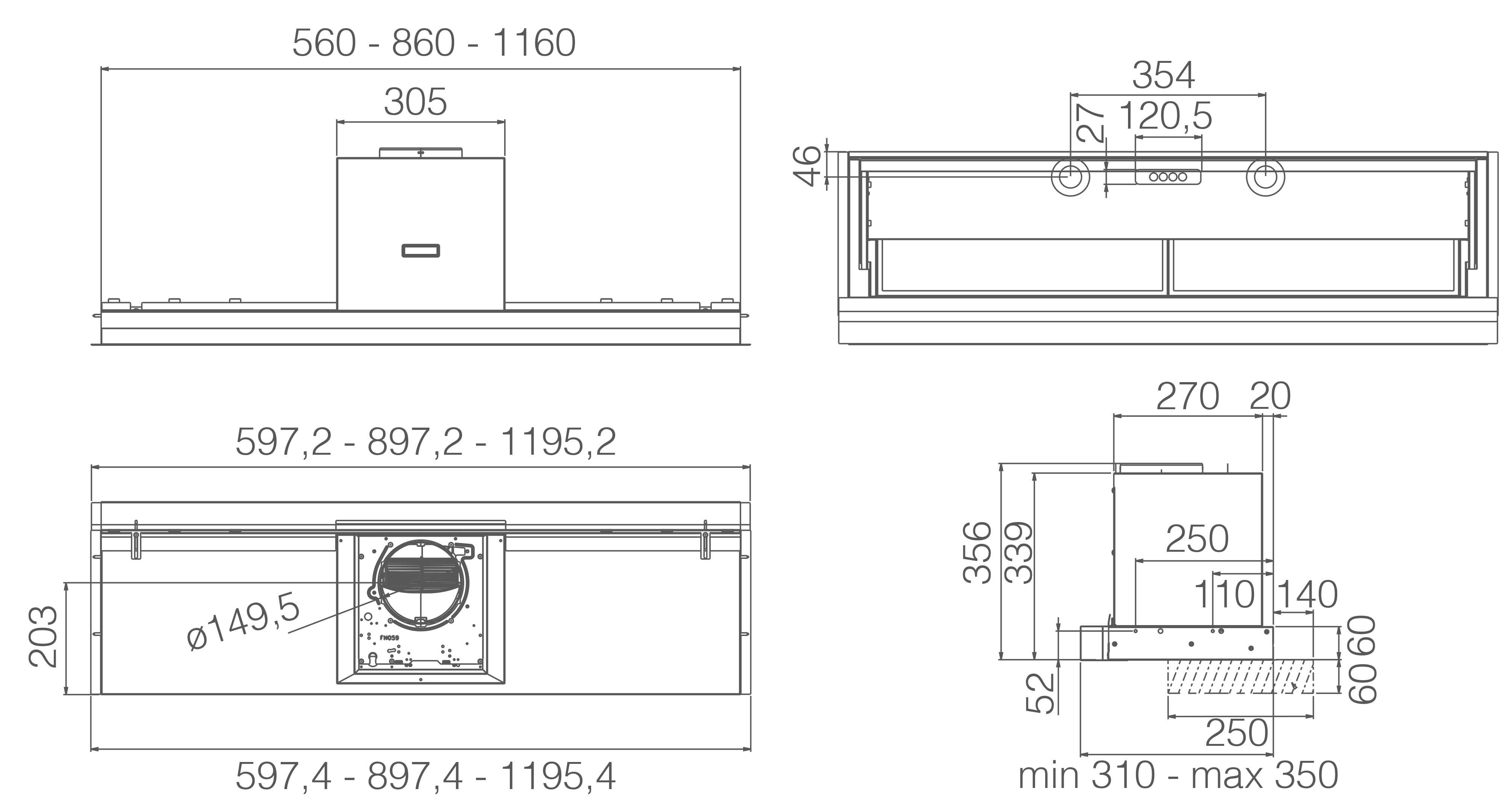 5346937 Вытяжка полновстраиваемая Elica LEVER IX/A/86 серебристый/прозрачный STDN-0133416 - Вид №11