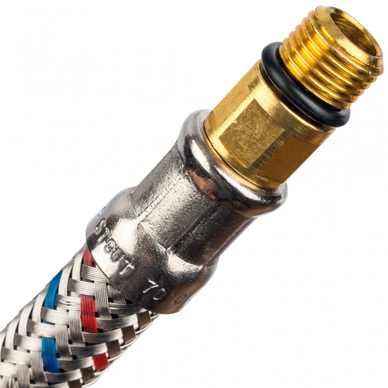 Гибкая подводка для воды M10 (18 мм) х 1/2 BP STOUT - 500 мм SHF0026181015 - Вид №1