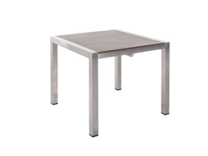 60.00.0354 Стол Кеннеди нержавеющая сталь / серый камень столешница 90 x 90 Mbm