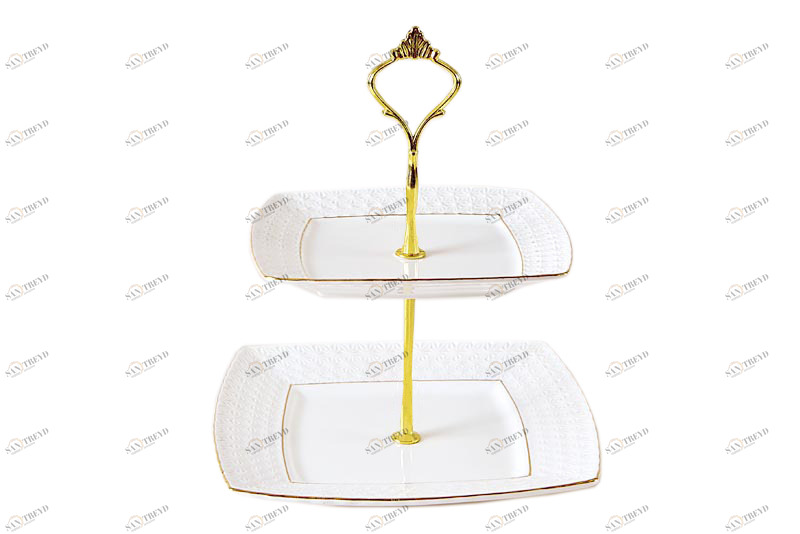 Ваза двух ярусная(20 см, 16,5см) The snow Queen КОРАЛЛ THE SNOW QUEEN 029608 Белый 