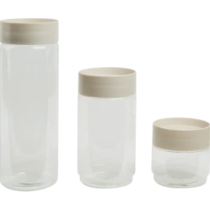 Набор банок для сыпучих продуктов Idi Land 500/1000/1500 мл пластик цвет бежевый 3 шт