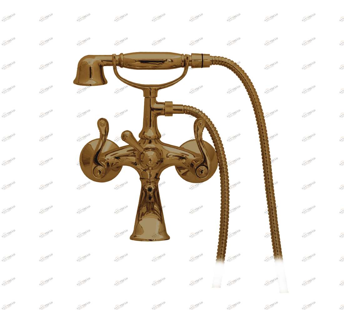 Gentry Home Смеситель для умывальника на три отверстия с выдвижным краном Tiffany Бронза GH100467