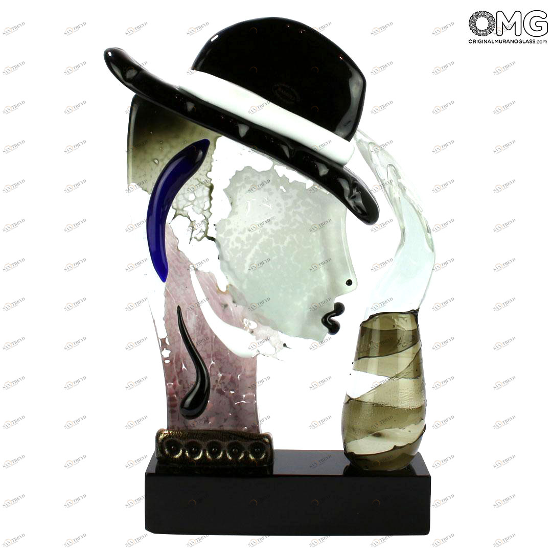 4729 ORIGINALMURANOGLASS Скульптура Голова Женщины - Pop Art - Original Murano Glass OMG 24 см PICASSO