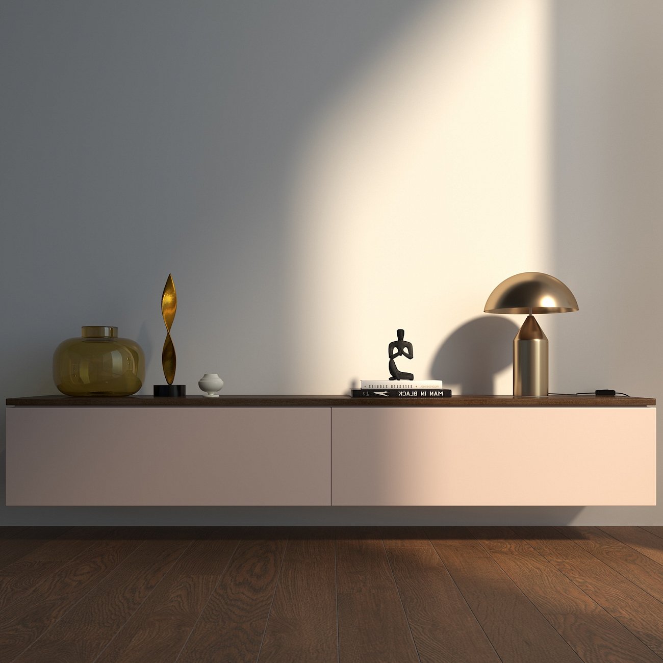 Тумба под телевизор с ящиками серо-коричневая 180 см Tall BRAGIN DESIGN  00-3879354 Коричневый;серый  - Вид №1