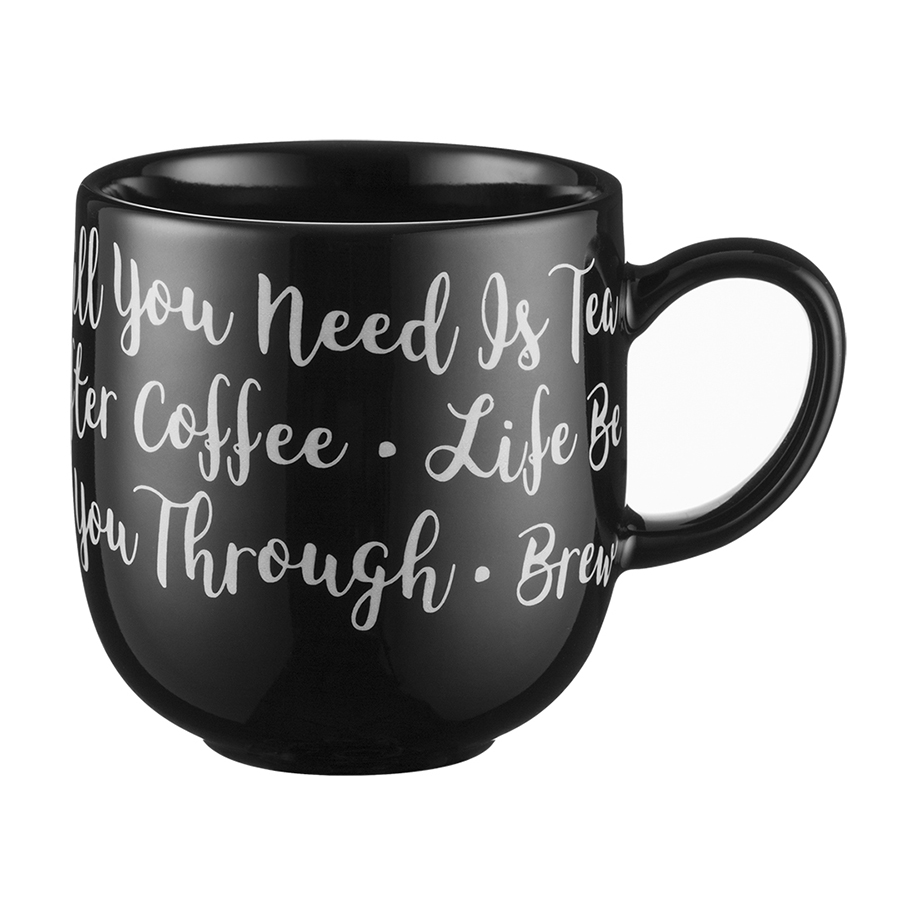 P_0059.615BL Кружка carnaby script 350 мл черная Price&Kensington 