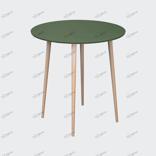 Обеденный стол круглый зеленый 80 см "Спутник" WOODI  00-3966019 Бежевый;зеленый 
