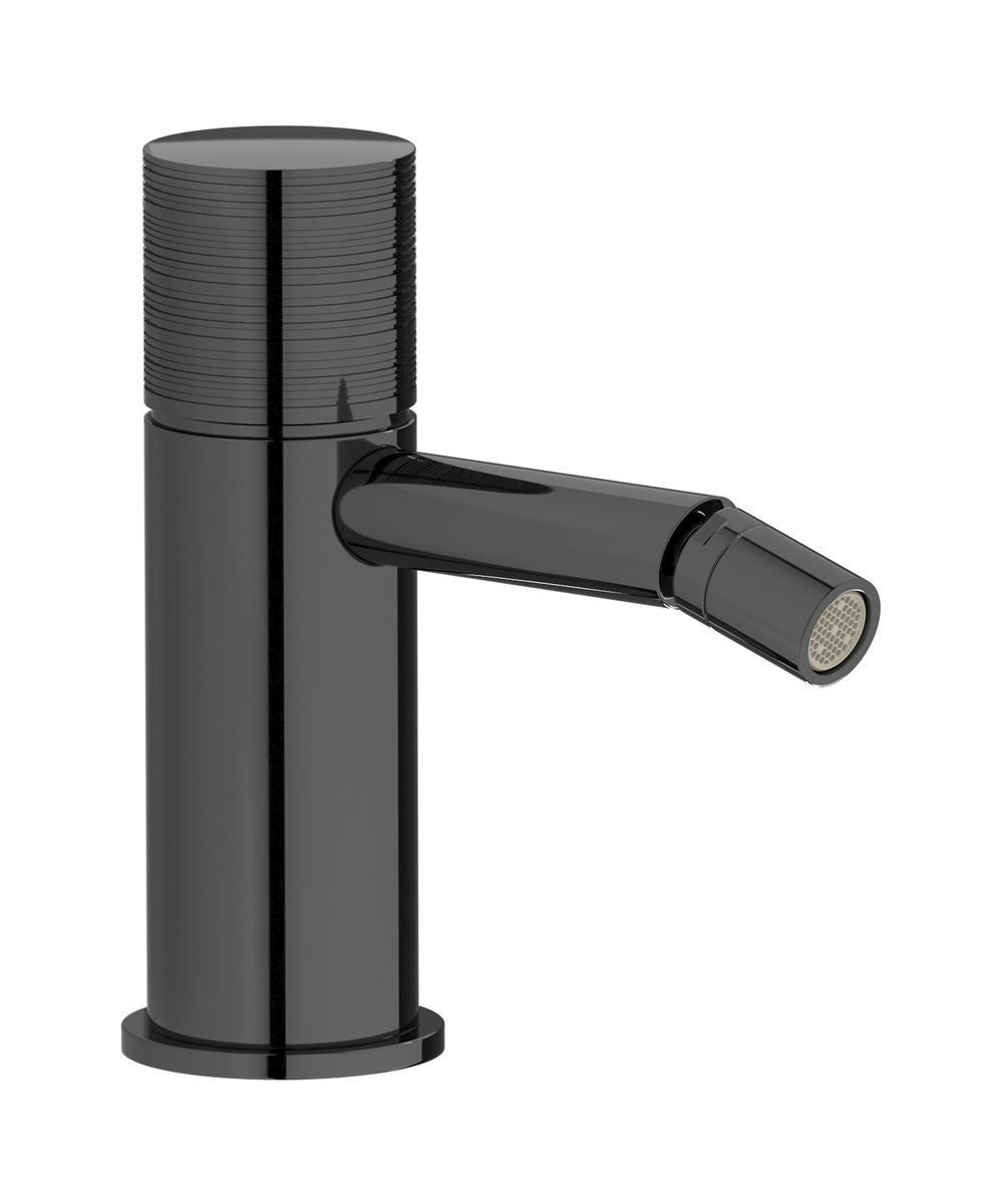 Смеситель для биде на 1 отверстие в комплекте с донным клапаном. WE ARE IB vn207sr Black Chrome Vinile