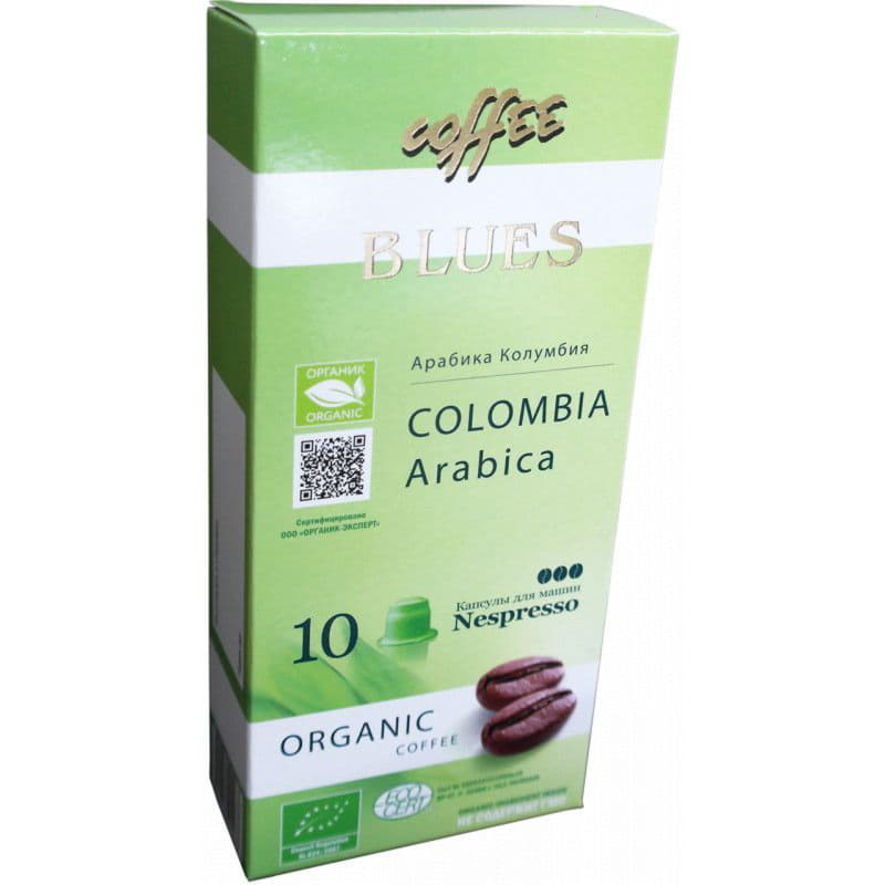 Кофе в капсулах Колумбия Арабика для к/м Nespresso COFFE BLUES Santreyd 10279