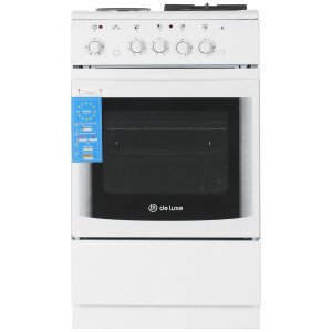 5301109 Комбинированная плита De Luxe 506022.03гэ (щ) чр 030 белый