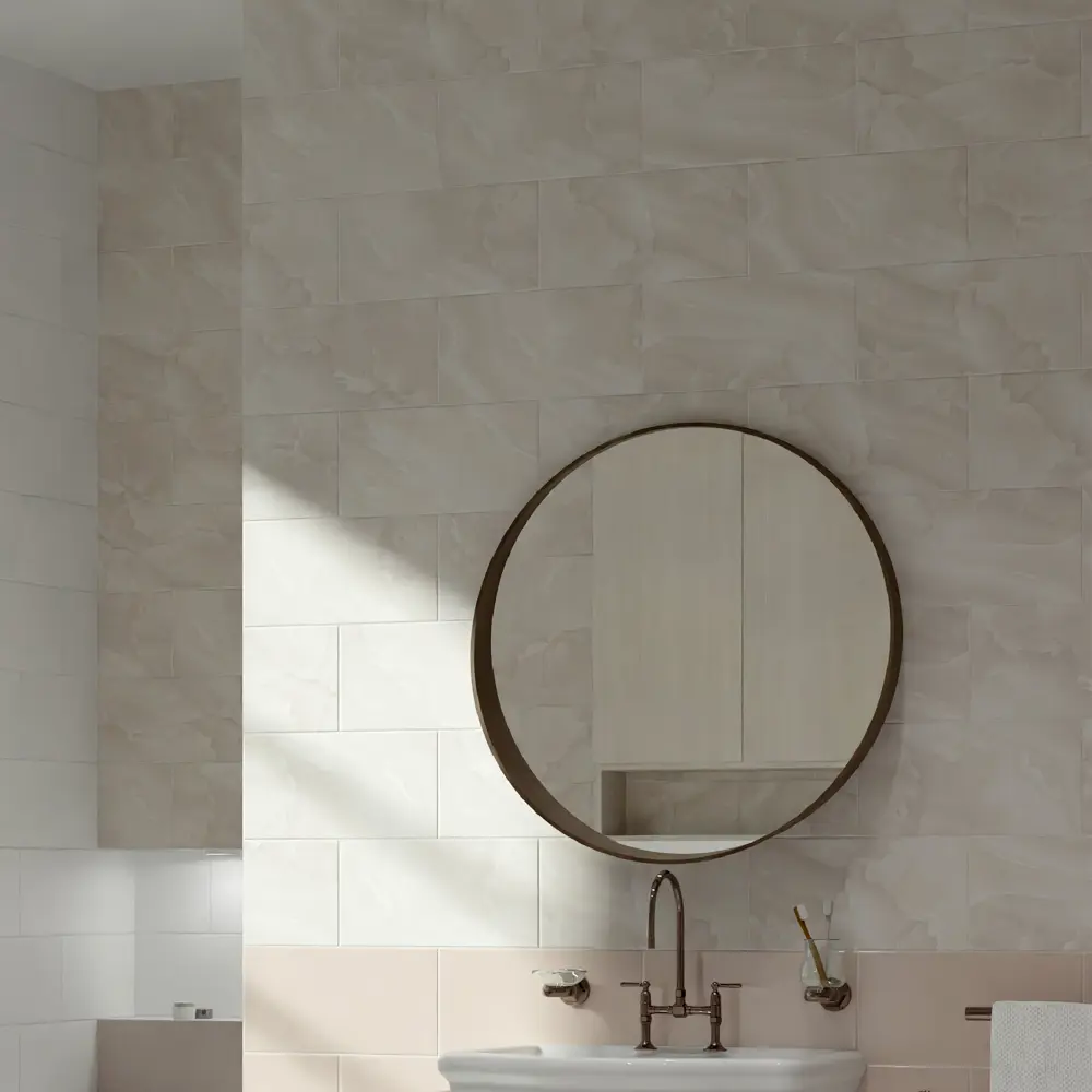 Плитка настенная Mersey Onyx 20x40 см 1.2 м² матовая цвет бежевый 89364570 STLM-2162158 Santreyd