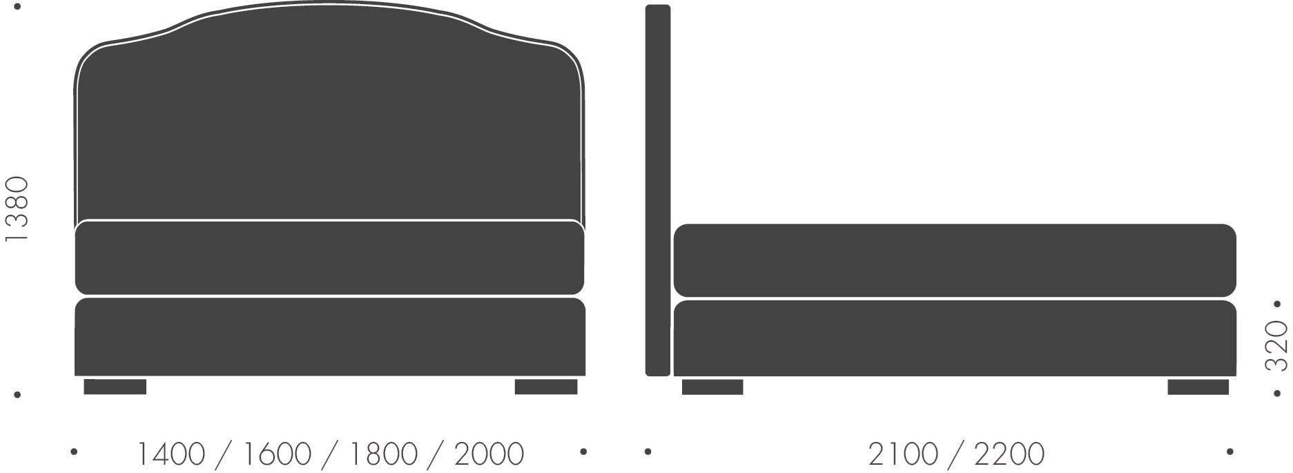 Heavens Двуспальная кровать из ткани с мягким изголовьем Rebecca sun-id-1358282 - Вид №6