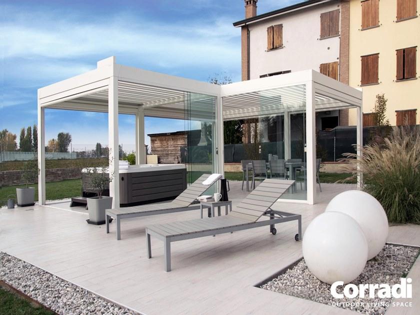 Corradi Отдельностоящая алюминиевая пергола с регулируемыми жалюзи Bioclimatics sun-id-1480320 - Вид №2