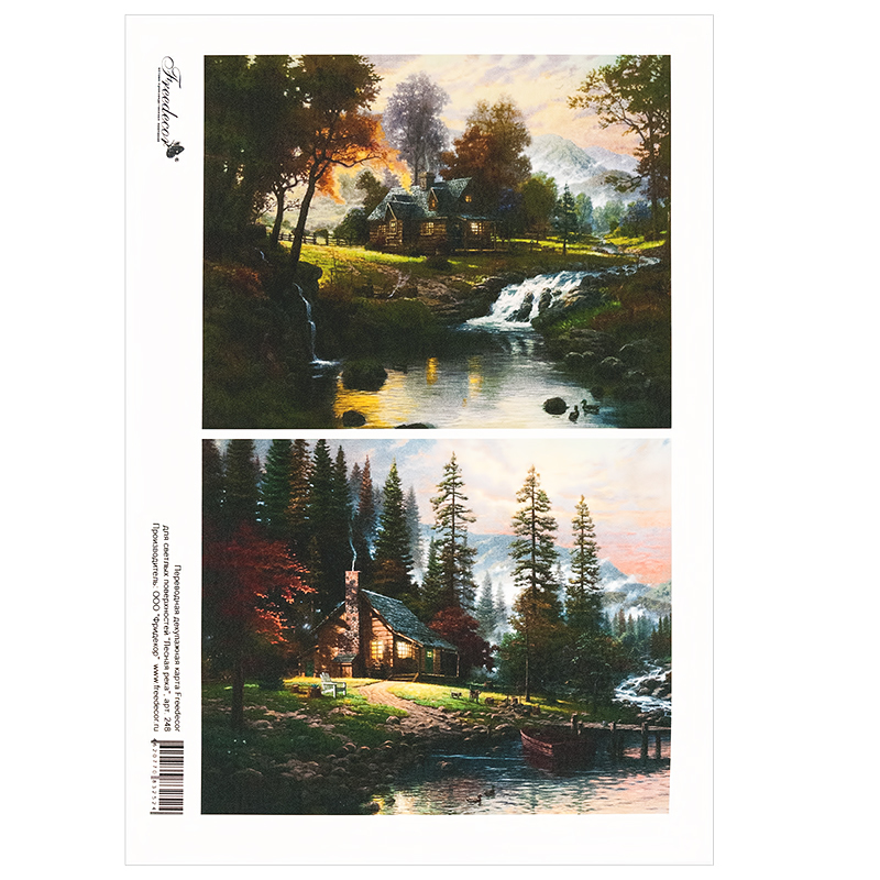 248 Пленка для светлой поверхности с печатью Лесная река Freedecor 