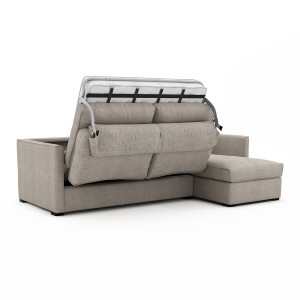 Льняной раскладной диван с полуостровом