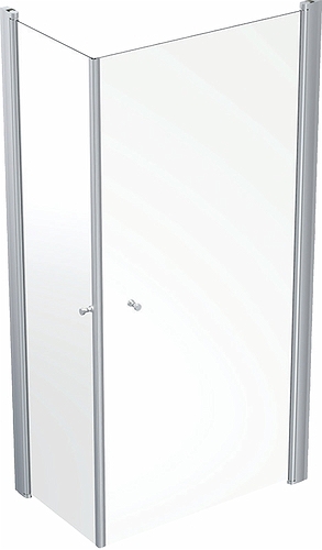 500.989.00.5 IDO Showerama 10-02 прямая душевая стенка, IDO Showerama 10-02, матовые профили / полуматовое стекло, 800x900 мм  - Вид №2