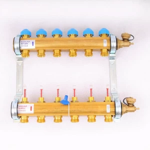 Коллекторная группа HKV/T с термостатическими вентилями и расходомерами WATTS Ind 1"x3/4"ЕК 6 выходов